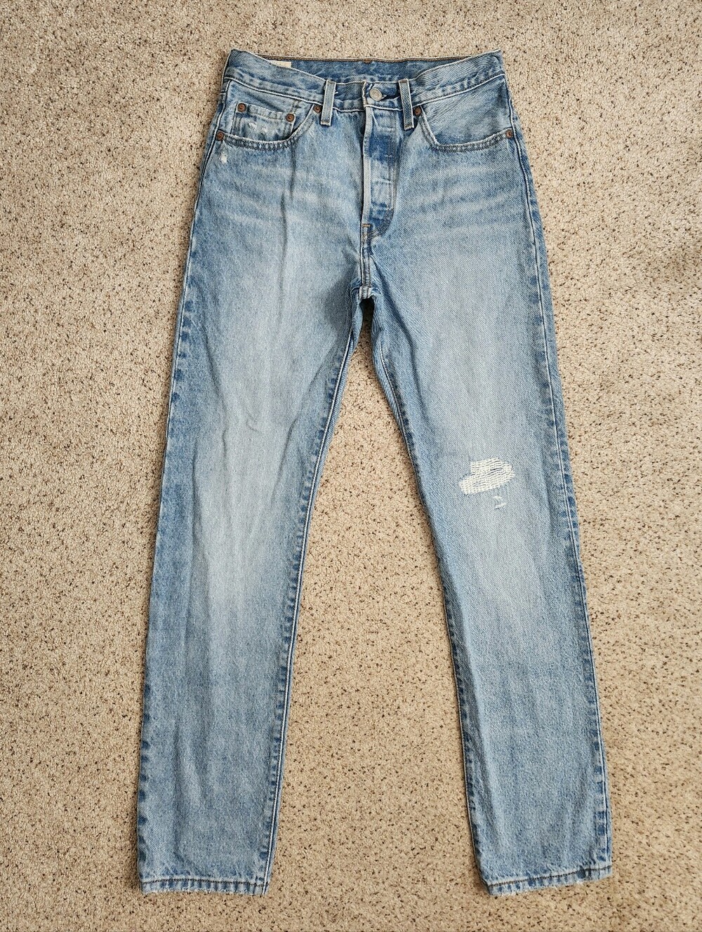 Levi's 501 Light Blue Straight Leg Jeans